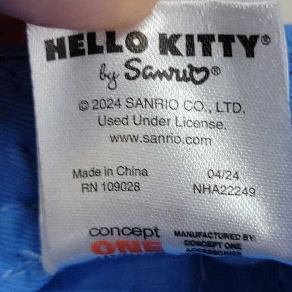 Hello Kitty Adjustable Blue Adult Ballcap Pink "H" - Picture 8 of 8